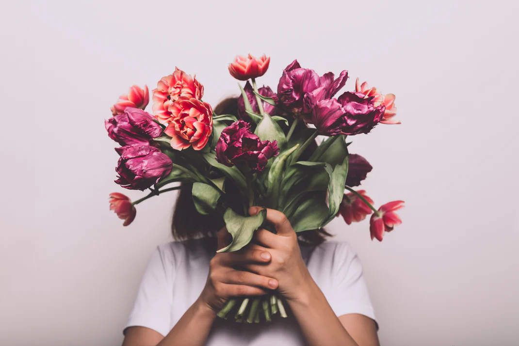 Pioenstijl tulpen boeket